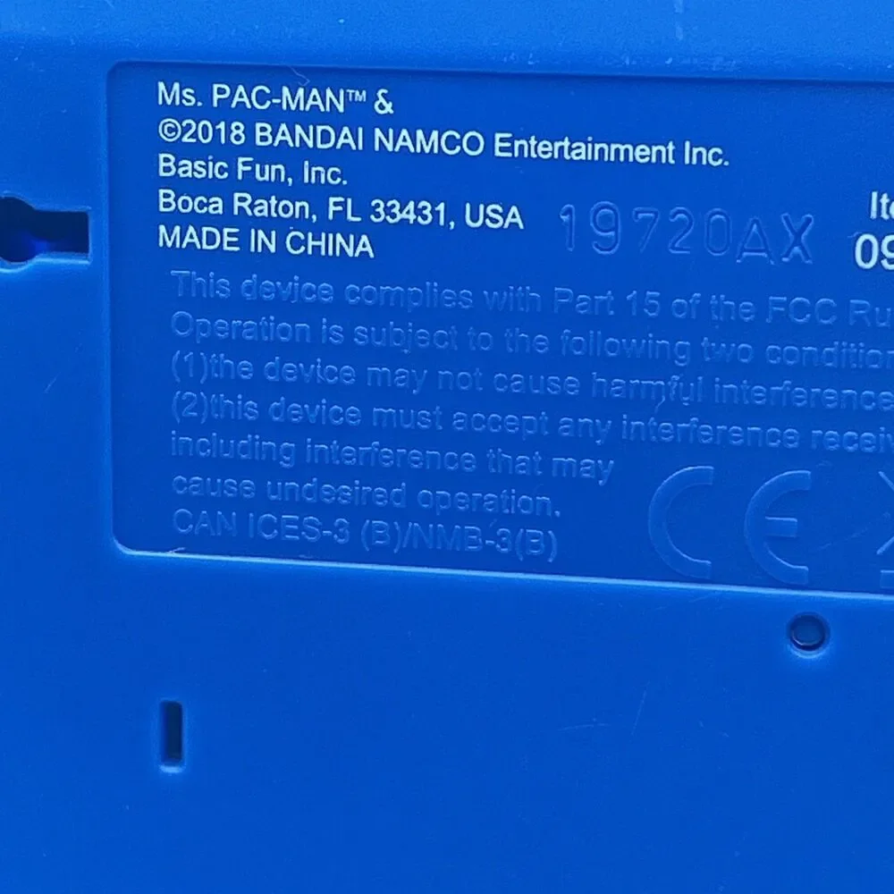 Ms. Pac-Man Mini Arcade Game Basic Fun  Retro Handheld Tested Works Used